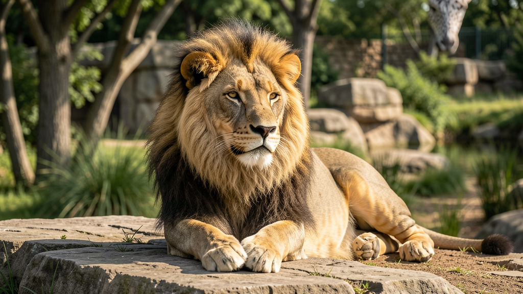 Male African lion in rocky savanna habitat